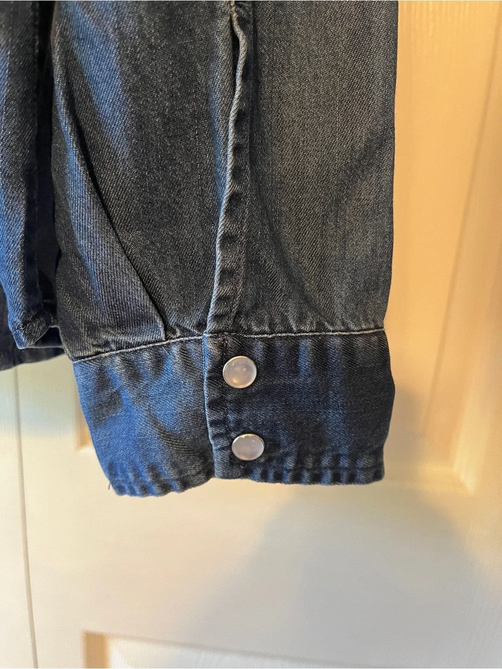 Johnny Was Hannah Denim Shirt with Multicolor Floral Embroidery - Blue - Picture 7 of 12